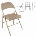 Стул складной BRABIX "Golf Plus CF-003 КОМФОРТ", бежевый каркас, кожзам бежевый, В КОРОБЕ, 533027 — изображение 2