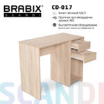 Стол письменный/компьютерный BRABIX "Scandi CD-017", 900х450х750 мм, 2 ящика, дуб сонома, 641895, ЦБ013706-2 — изображение 21