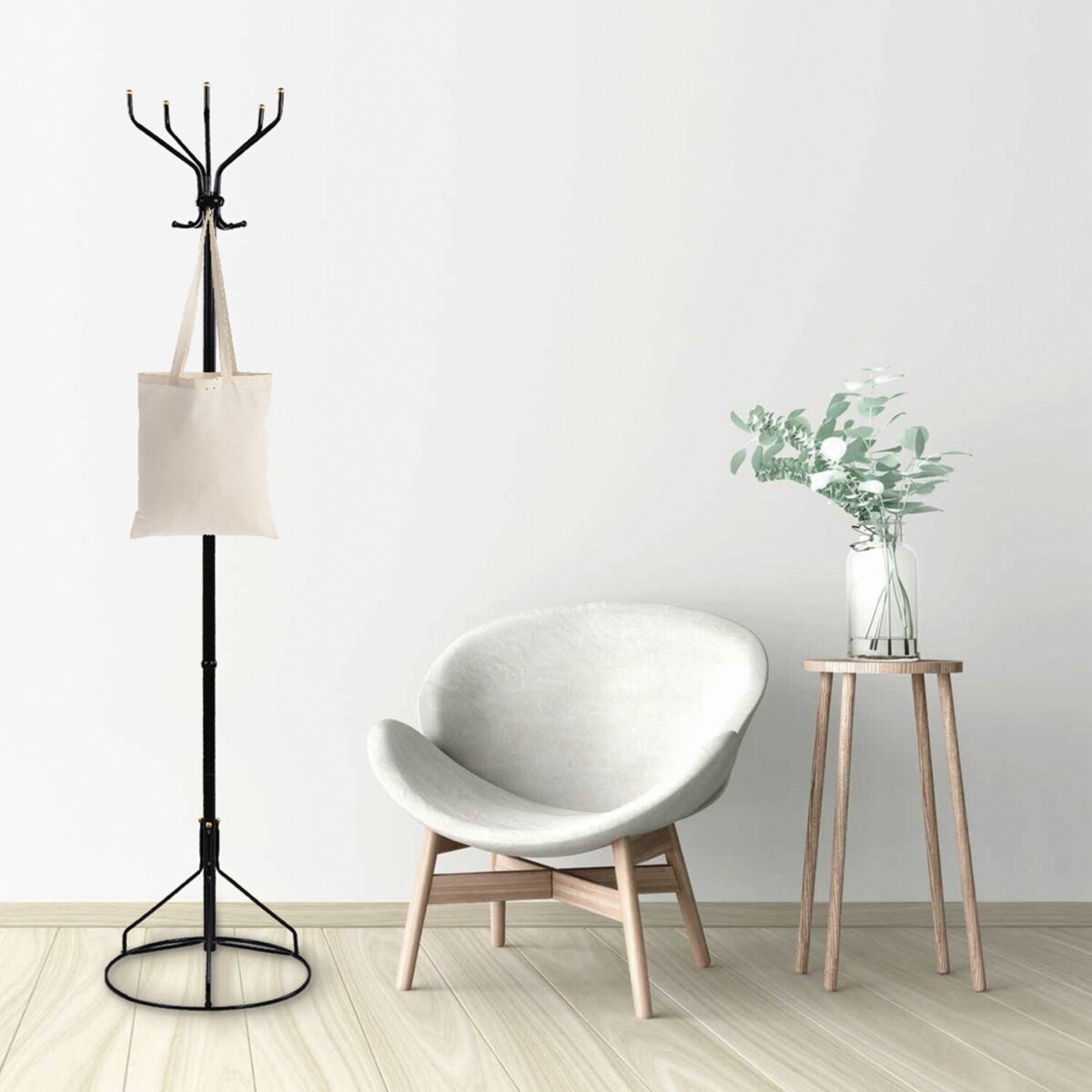 Вешалка-стойка "Ажур-2", 1,89 м, основание 46 см, 5 крючков, металл, черная — изображение 5