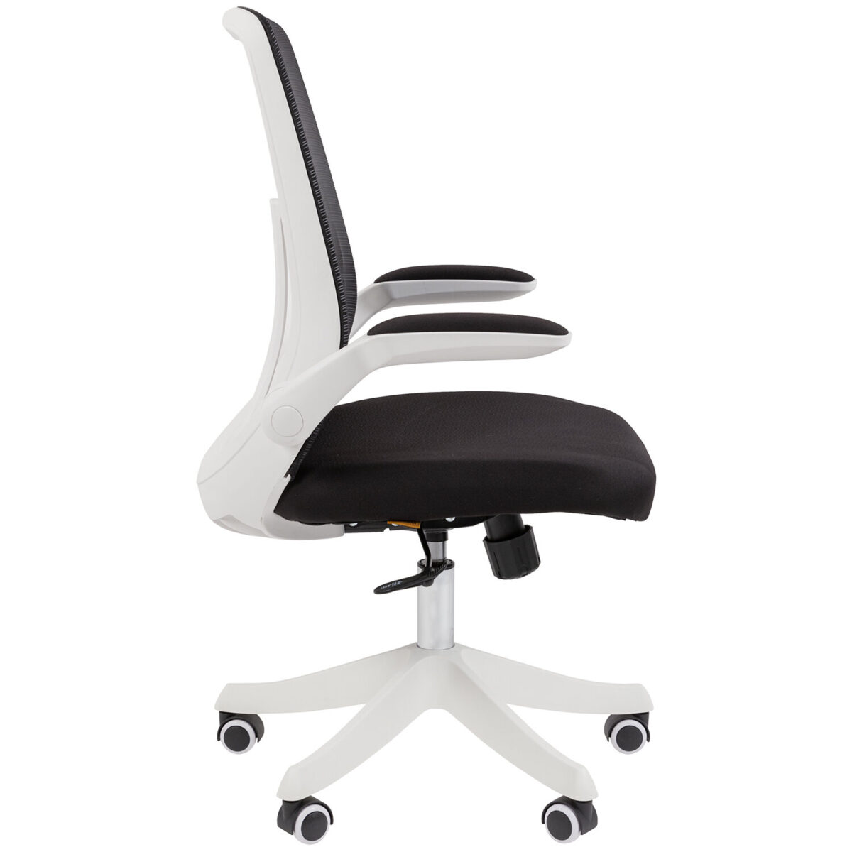 Кресло Chairman CH 565, откидные подлокотники, синхромеханизм, пластик белый, сетка/ткань, черное, 7146048 — изображение 4