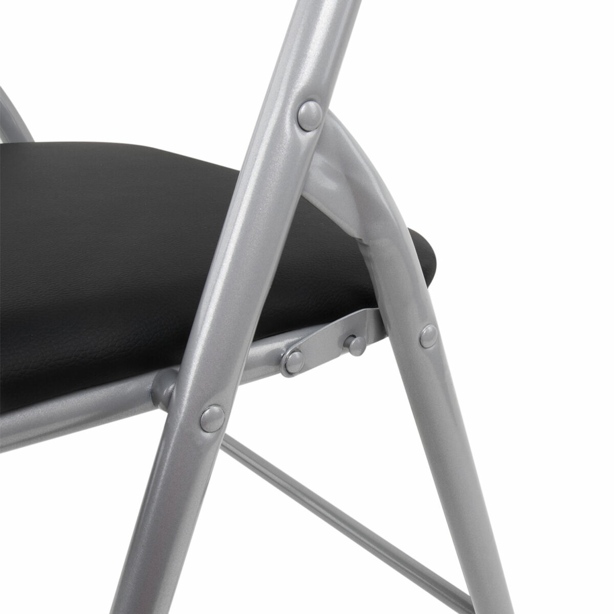 Стул складной BRABIX "Golf CF-007", серебристый каркас, кожзам чёрный, 532891 — изображение 8