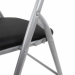 Стул складной BRABIX "Golf CF-007", серебристый каркас, кожзам чёрный, 532891 — изображение 8