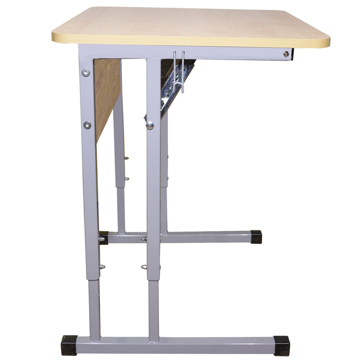 Стол-парта 1-местный, регулируемый угол, "Умник", 600х500х520-640 мм, рост 2-4, серый каркас, ЛДСП клён — изображение 6