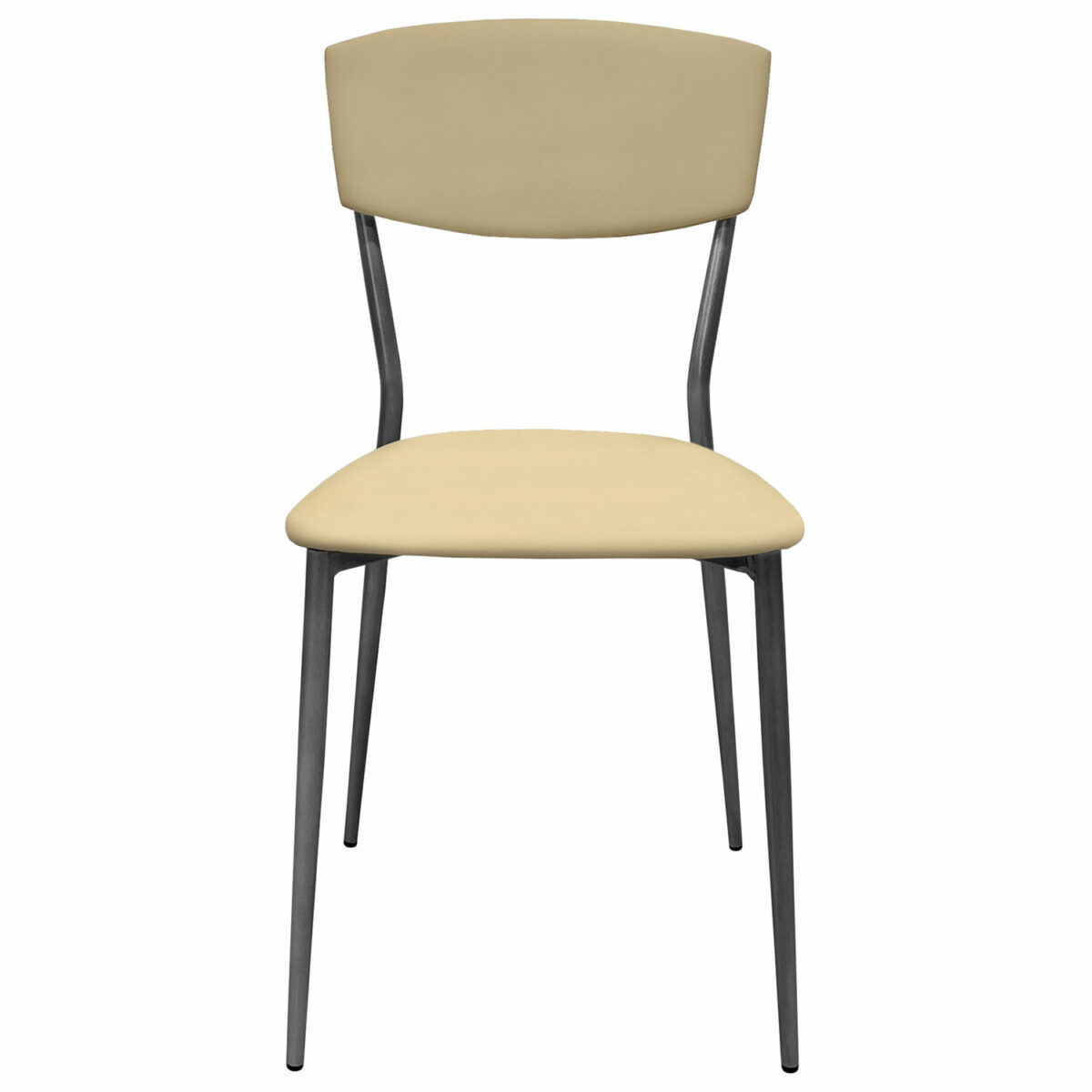 Стул для столовых, кафе, дома РС23, серебристый каркас, экокожа бежевая — изображение 3