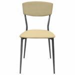 Стул для столовых, кафе, дома РС23, серебристый каркас, экокожа бежевая — изображение 3