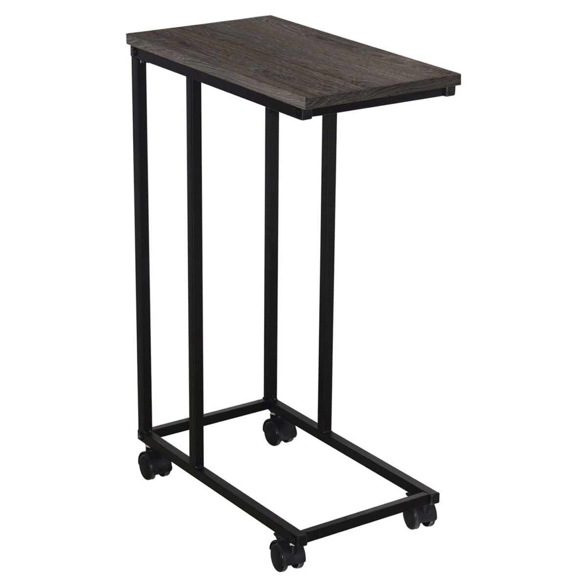 Стол журнальный BRABIX "LOFT CT-001", 450х250х680 мм, на колёсах, металлический каркас, цвет морёный дуб, 641859 — изображение 1