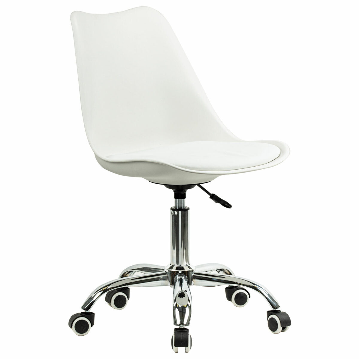 Кресло стул BRABIX "Eames MG-310 CH", хром, пластик белый, экокожа белая, 532923 — изображение 1