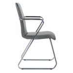 Кресло для приемных и переговорных BRABIX "Visit CF-101", хром, экокожа, темно-серое, 532561 — изображение 5