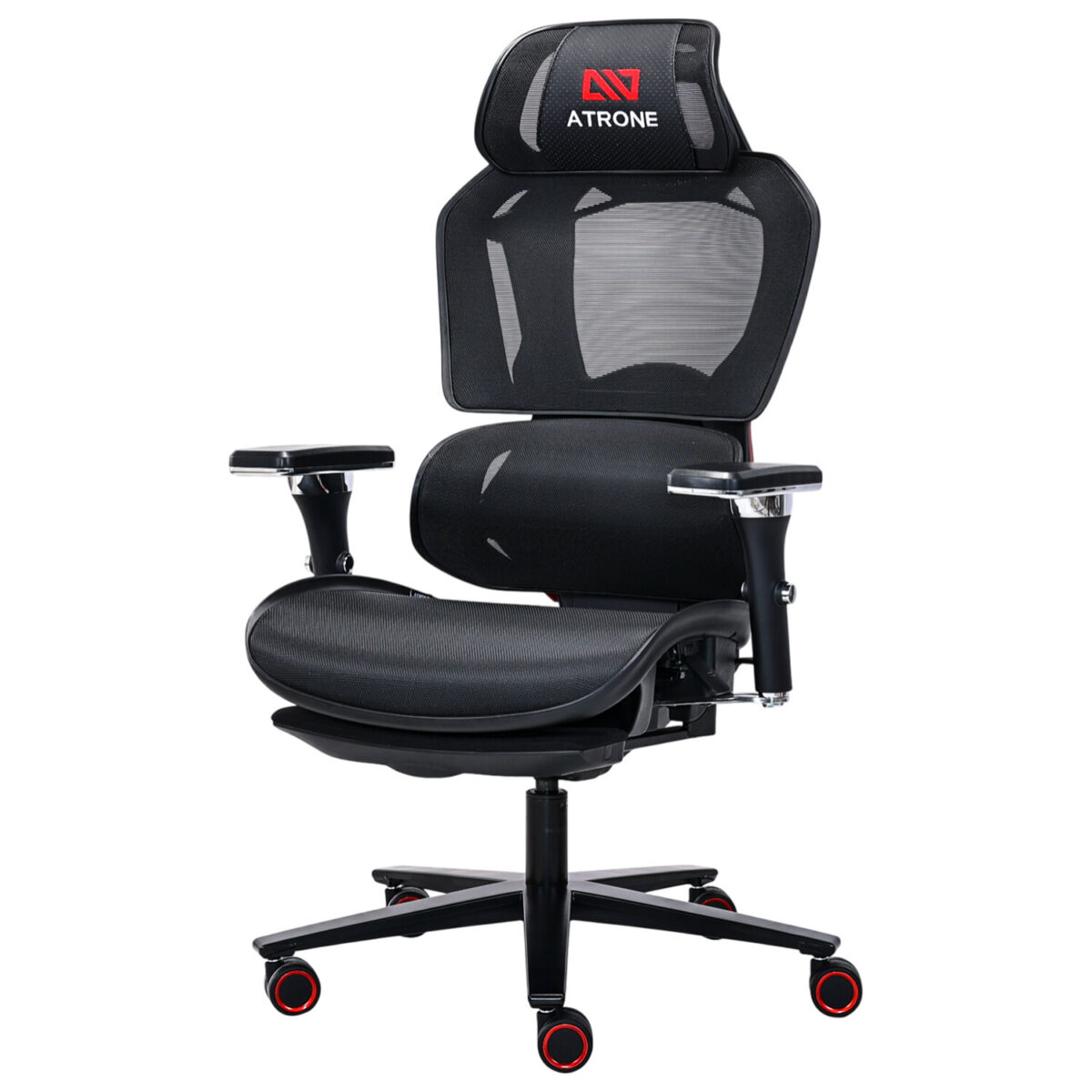 Кресло ATRONE (АТРОН) "Optimus ER-707", адаптивный механизм со слайдером, сетка, черный/красный, 532968 — изображение 4