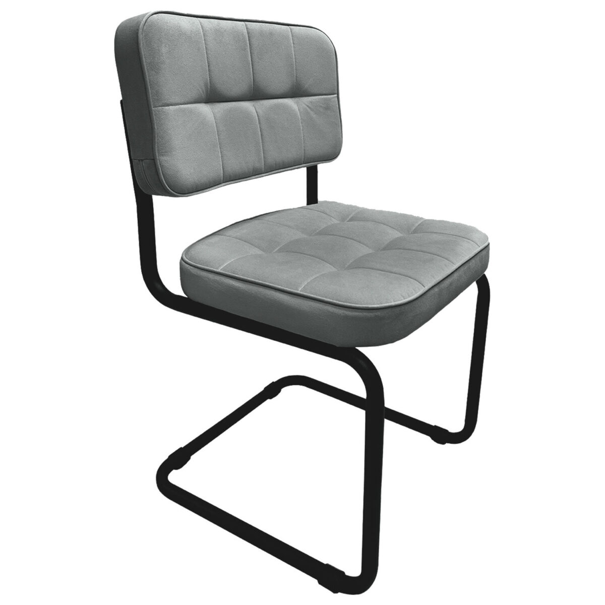 Стулья КОМПЛЕКТ 2 шт., РС14М, черный каркас, велюр, графит, разобранные — изображение 2