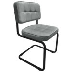 Стулья КОМПЛЕКТ 2 шт., РС14М, черный каркас, велюр, графит, разобранные — изображение 2