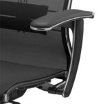 Кресло офисное МЕТТА "К-4-Т" хром, прочная сетка, сиденье и спинка регулируемые, черное — изображение 15