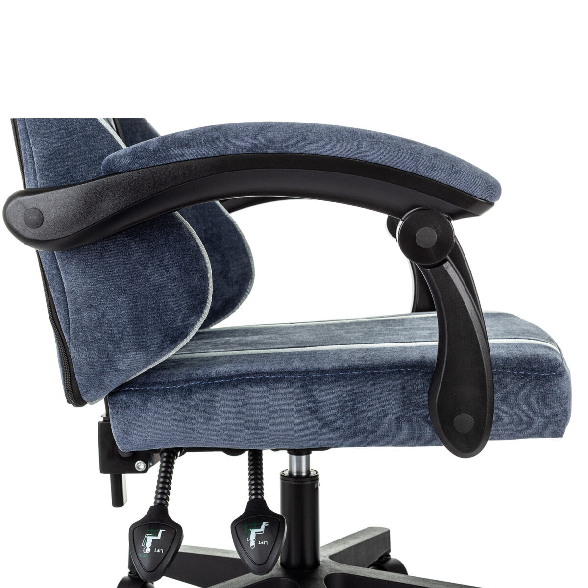 Кресло компьютерное BRABIX "Shooter GM-123", 2 подушки, ткань, синее/серое, 533212 — изображение 9