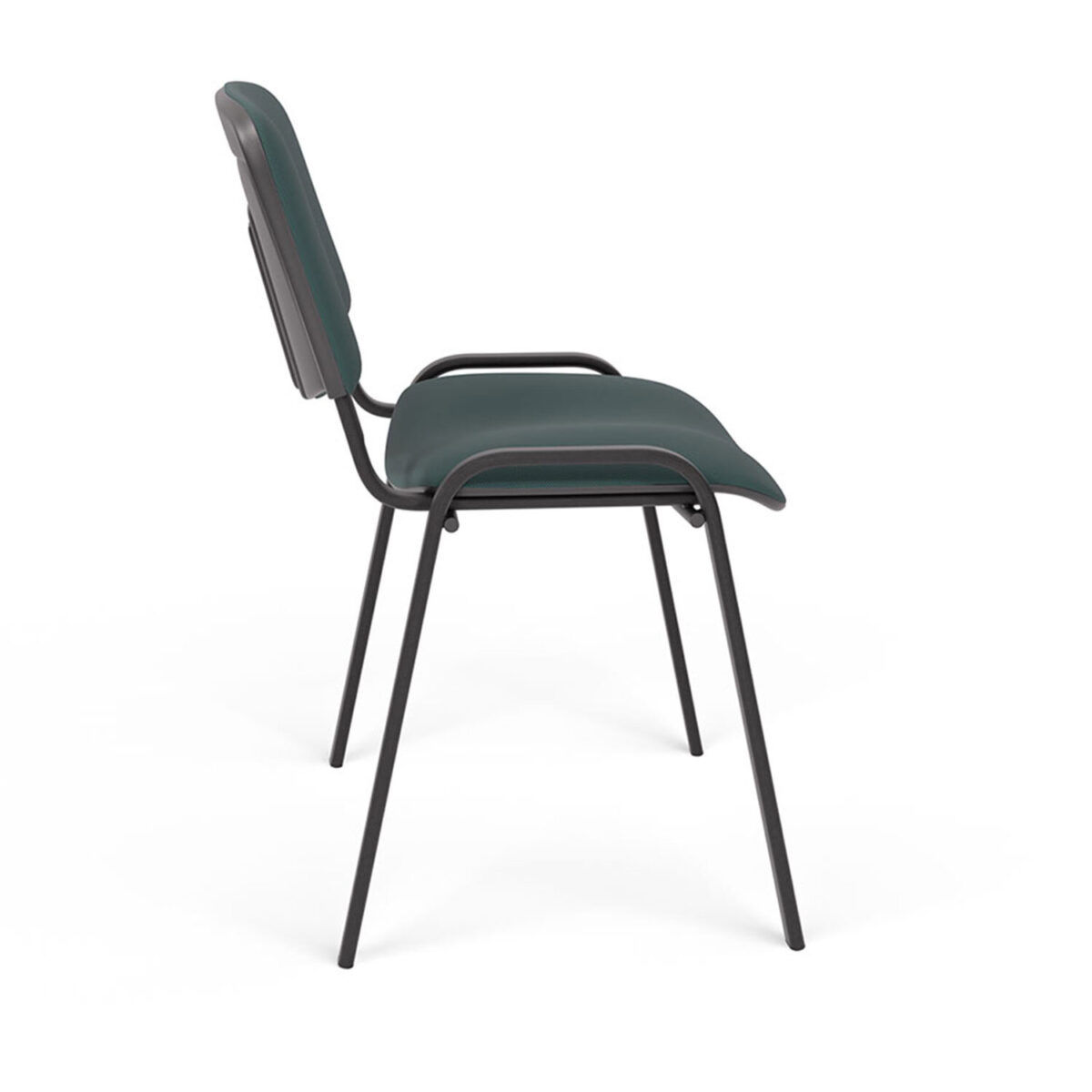 Стул для персонала и посетителей "ИЗО", черный каркас, ткань черно-зеленая, В-21/С-33 — изображение 4
