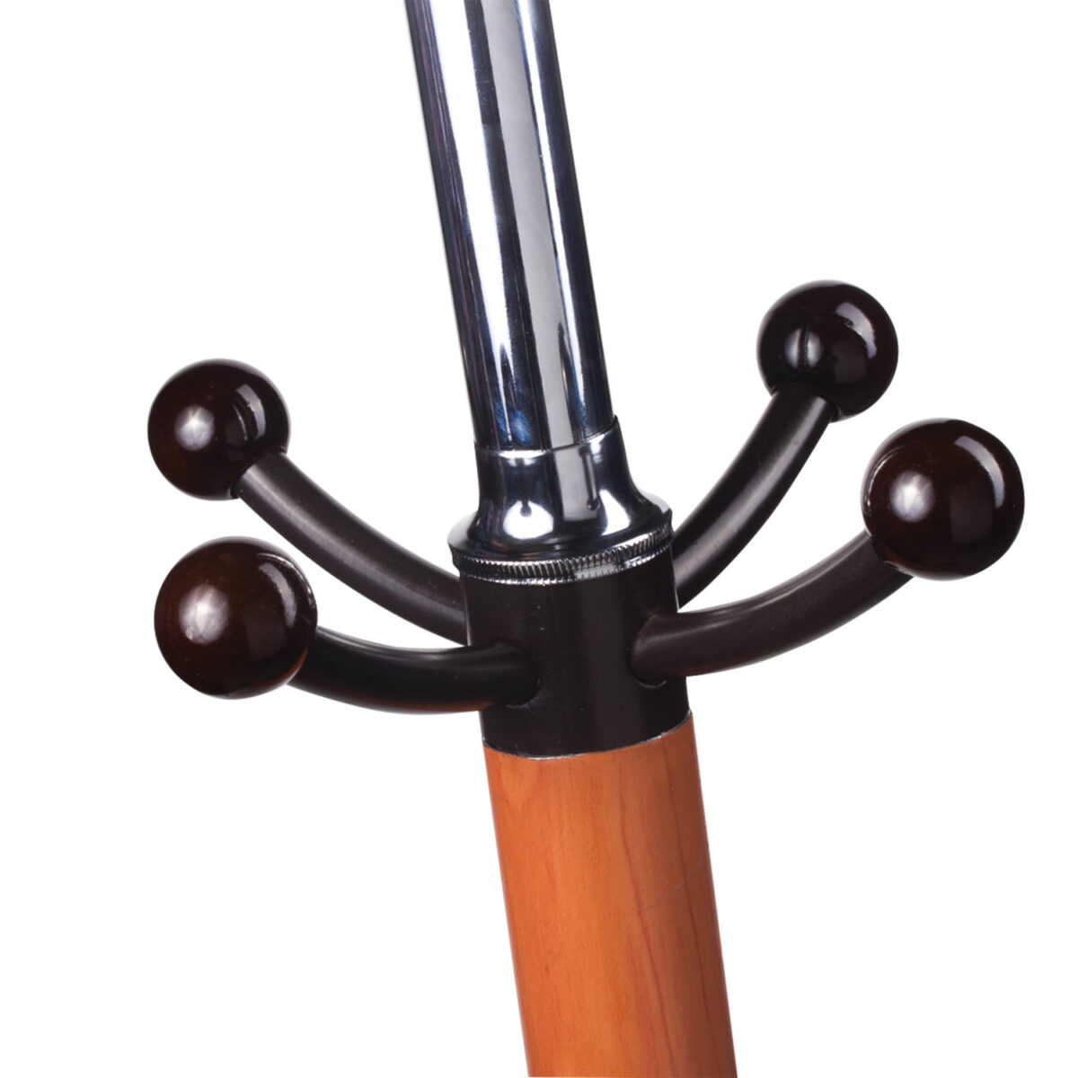 Вешалка-стойка BRABIX "CR-318", металл/мрамор, 1,8 м, на диске диаметром 36 см, 5 крючков+4 дополнительных, орех, 601743 — изображение 4