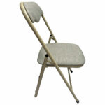 Стул складной для дома и офиса РС04, бежевый перламутровый каркас, рогожка бежевая — изображение 4