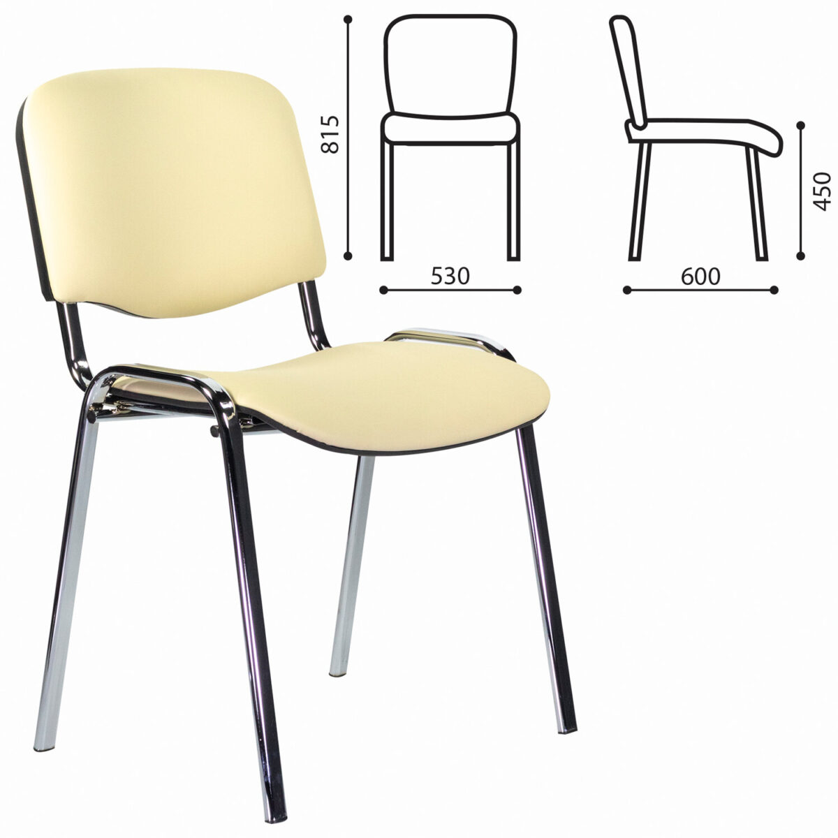 Стул STAFF "Iso Lite CF-008", хром, кожзам бежевый (Z-21), 532568 — изображение 2