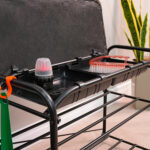 Банкетка для обуви "Альфа-23СЯ", 650х300х480 мм, 2 полки, ящик, металл/кожзам, черный/коричневый, ПДОА23СЯ Ч — изображение 6