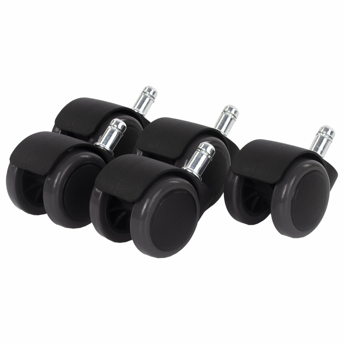 Колеса (ролики) для кресла, прорезиненные, КОМПЛЕКТ 5 шт., шток d 11 мм, черные, в пакете, WBZ (ВБЗ), 533083 — изображение 6