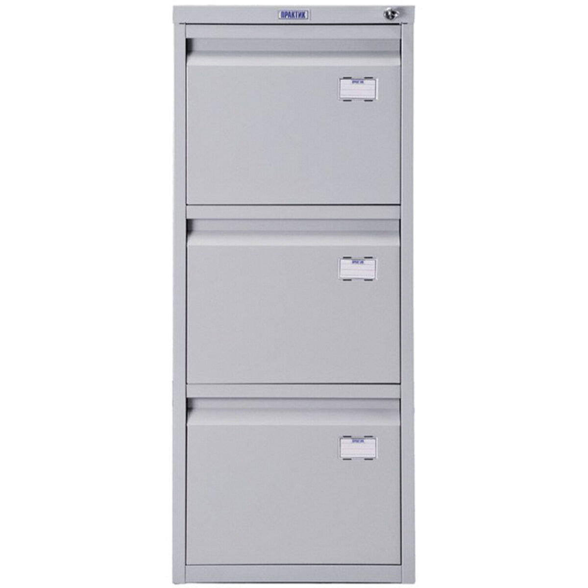 Шкаф картотечный ПРАКТИК "A-43", 995х408х485 мм, 3 ящика для 126 подвесных папок, формат папок A4 (БЕЗ ПАПОК) — изображение 2