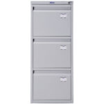 Шкаф картотечный ПРАКТИК "A-43", 995х408х485 мм, 3 ящика для 126 подвесных папок, формат папок A4 (БЕЗ ПАПОК) — изображение 2