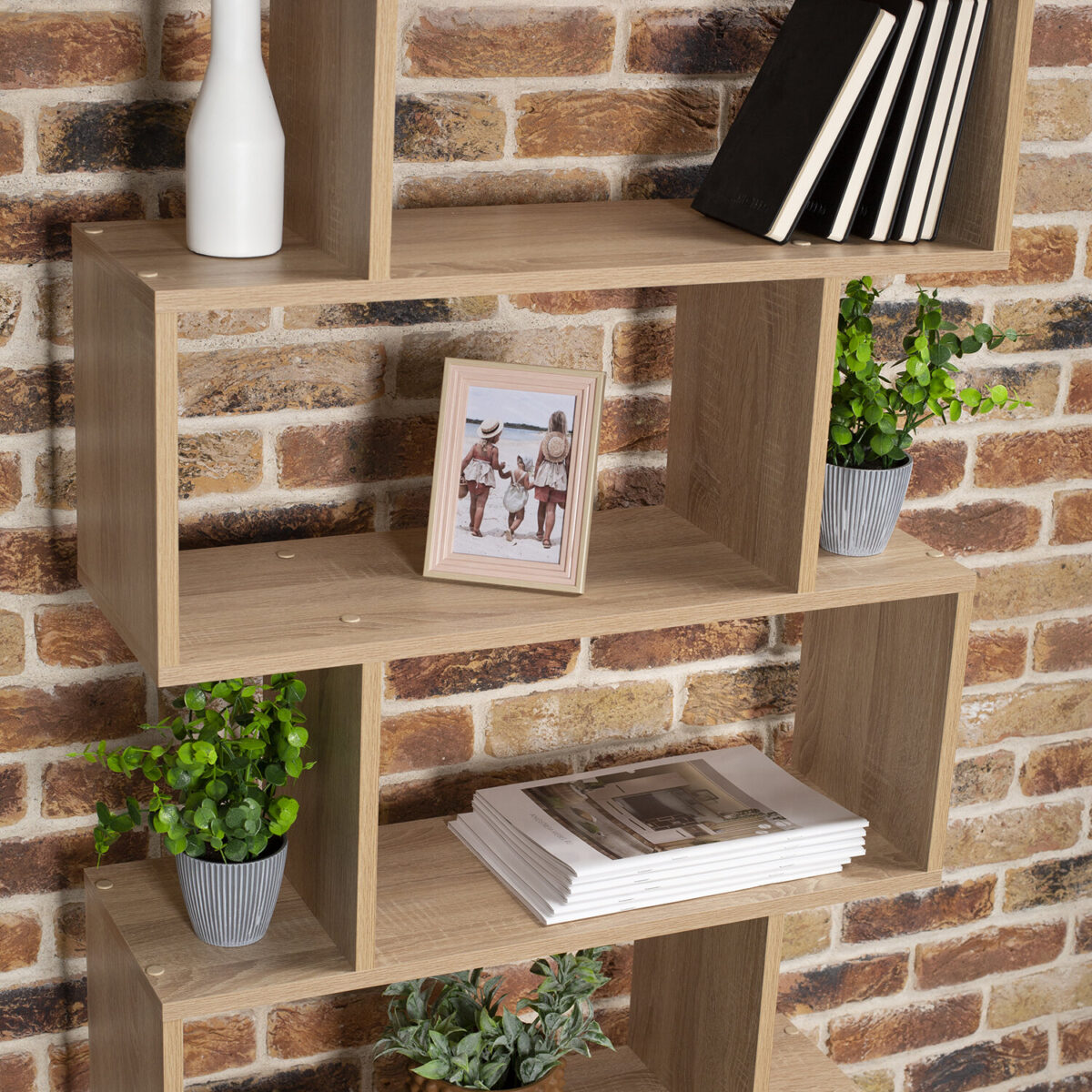 Стеллаж BRABIX "Scandi SH-008", 730х250х1760 мм, 6 секций, ЛДСП, дуб сонома, 641898, ЦБ013658-2 — изображение 6