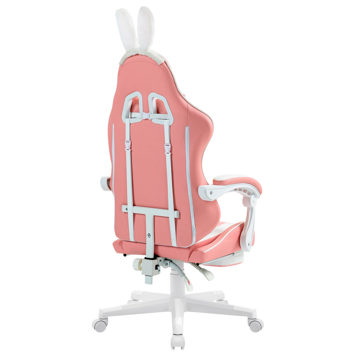 Кресло компьютерное DEFENDER "Irifi", 2 подушки, подставка для ног, экокожа, розовое/белое, 64042 — изображение 7