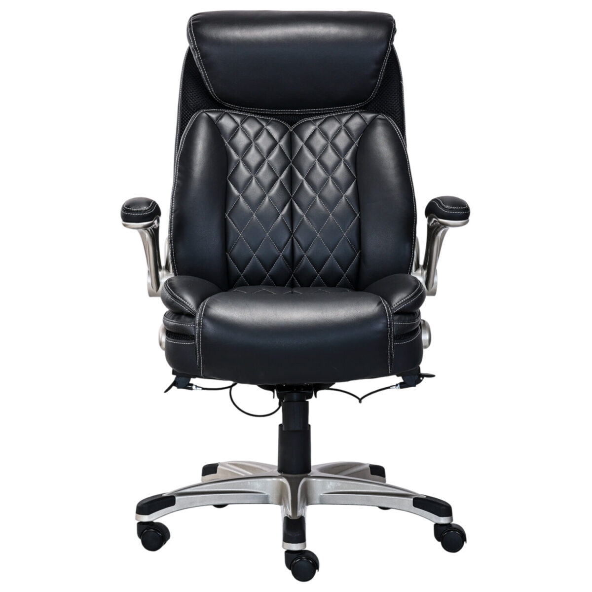 Кресло HAWASAN (ХАВАСАН) "Target EX-567", откидные подлокотники, рециклированная кожа, черное, 532974 — изображение 2