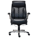 Кресло HAWASAN (ХАВАСАН) "Target EX-567", откидные подлокотники, рециклированная кожа, черное, 532974 — изображение 2