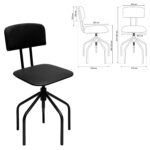 Стул кресло кассира, ресепшен РС66, на винте, без подлокотников, кожзам, черное — изображение 2