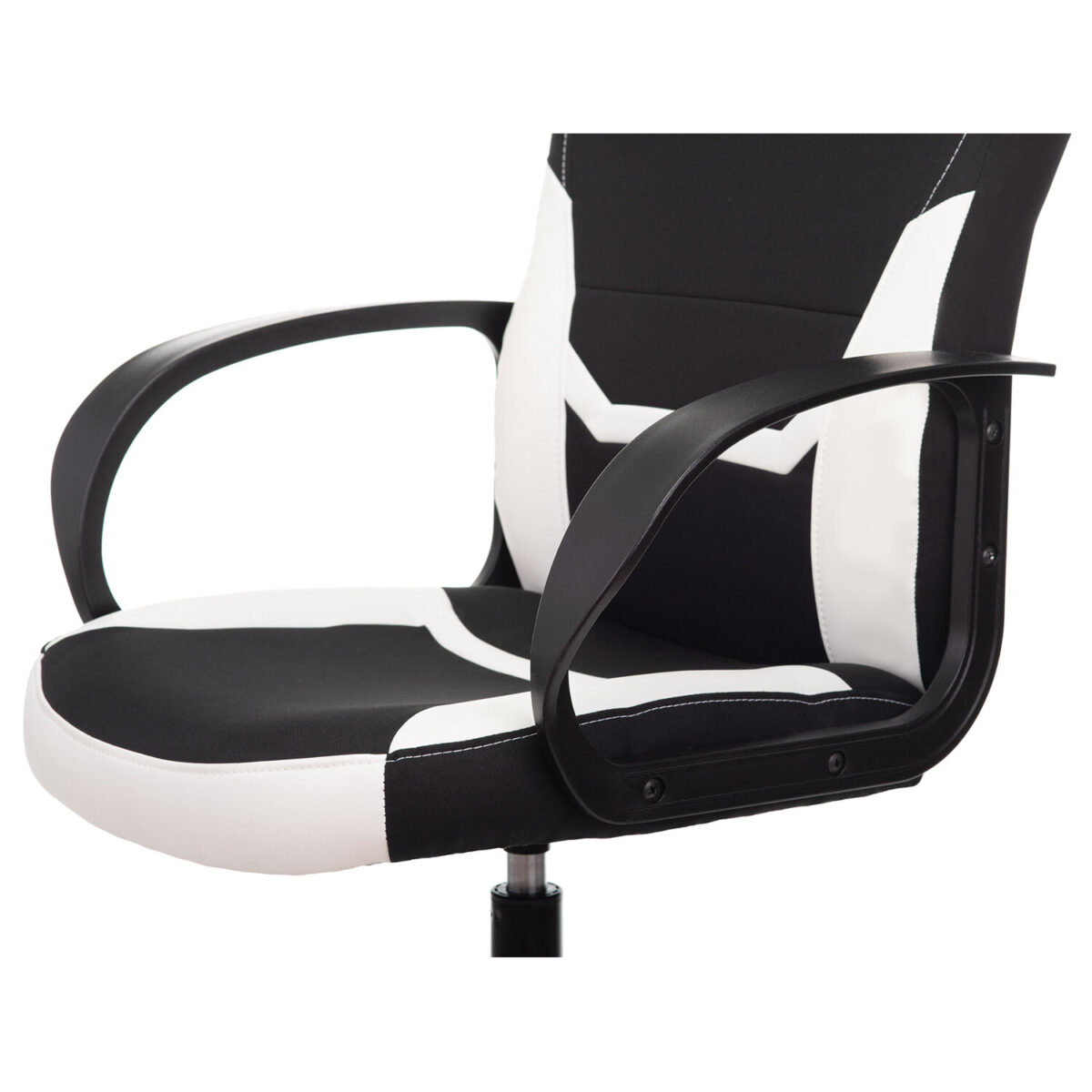 Кресло компьютерное BRABIX "Alpha GM-018", ткань/экокожа, черное/белое, 532640, GM-018_532640 — изображение 9