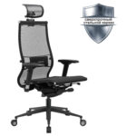 Кресло офисное МЕТТА "SAMURAI" Black Edition, сверхпрочная сетка, регулируемое, черное