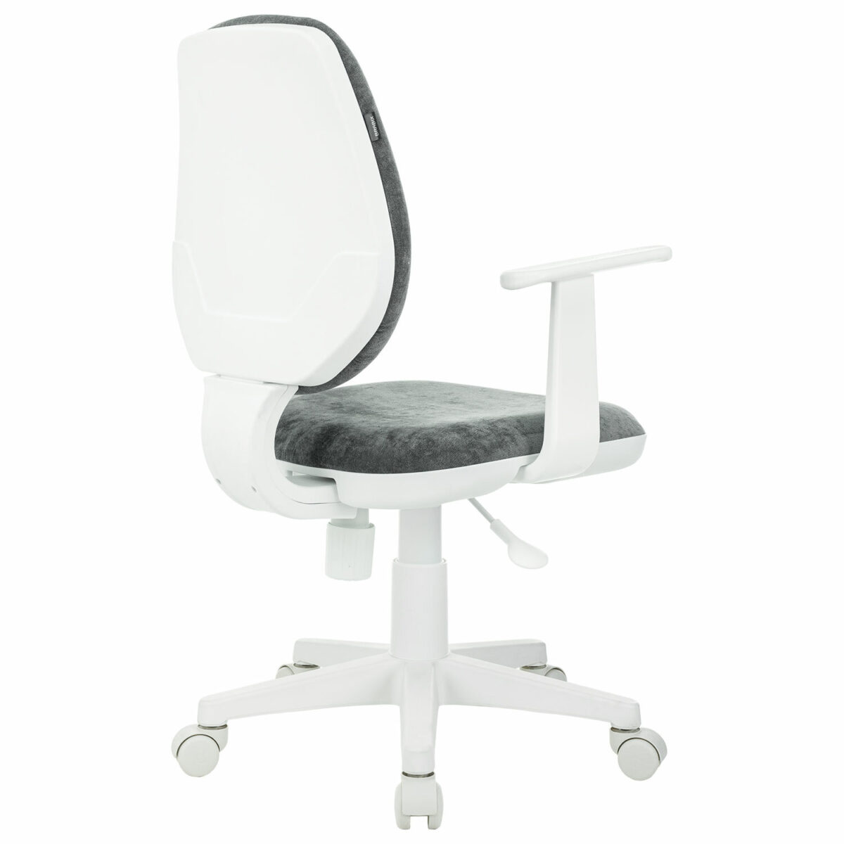 Кресло детское BRABIX "Fancy MG-201W", с подлокотниками, пластик белый, велюр, серое, 533010 — изображение 4