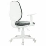 Кресло детское BRABIX "Fancy MG-201W", с подлокотниками, пластик белый, велюр, серое, 533010 — изображение 4