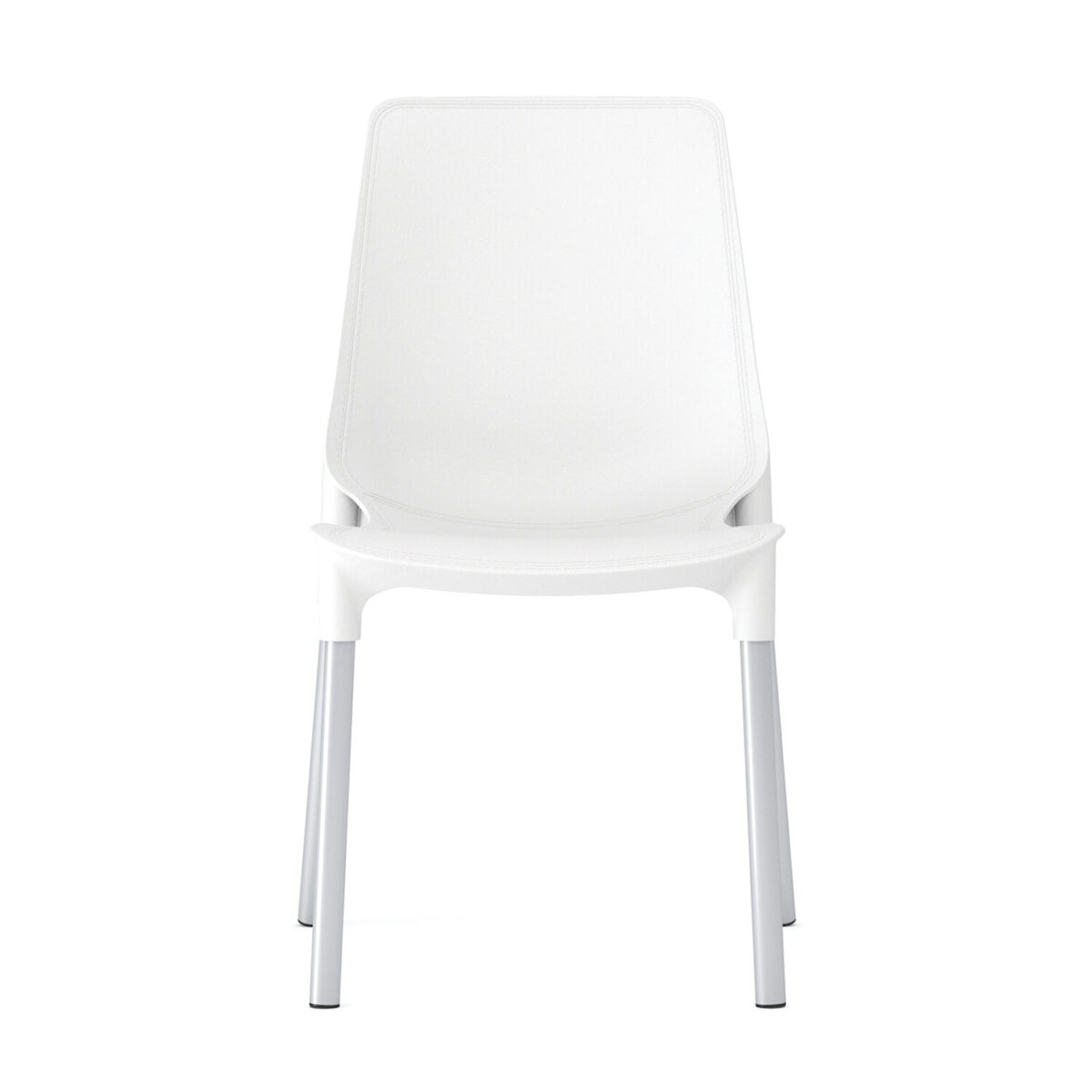 Стул для столовых, кафе, дома SHT-S75, серебристый металлический каркас, пластик белый — изображение 3