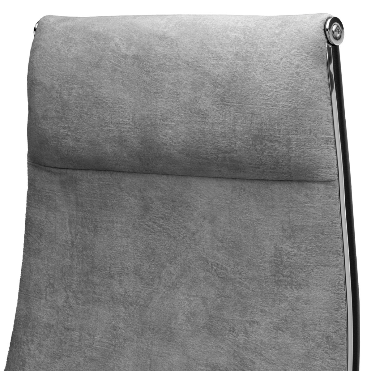 Кресло офисное МЕТТА "L1m 42", хром, сиденье и спинка мягкие, велюр, светло-серое — изображение 15