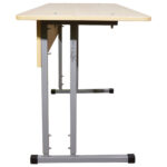 Стол-парта 2-местный регулируемый "Умник", 1200х500х640-760 мм, рост 4-6, серый каркас, ЛДСП клён — изображение 4