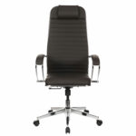 Кресло офисное МЕТТА "К-6" хром, экокожа, сиденье и спинка мягкие, темно-коричневое — изображение 5