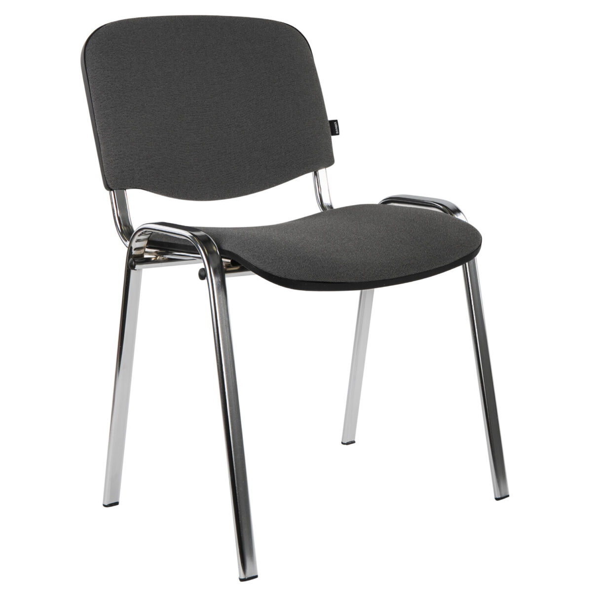 Стул для персонала и посетителей BRABIX "Iso CF-001", хромированный каркас, ткань серая с черным, 531420 — изображение 2