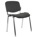 Стул для персонала и посетителей BRABIX "Iso CF-001", хромированный каркас, ткань серая с черным, 531420 — изображение 2