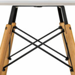 Стол обеденный BRABIX "Eames T-01", круглый, диаметр 80 см, опоры дерево, белый, 532633 — изображение 4