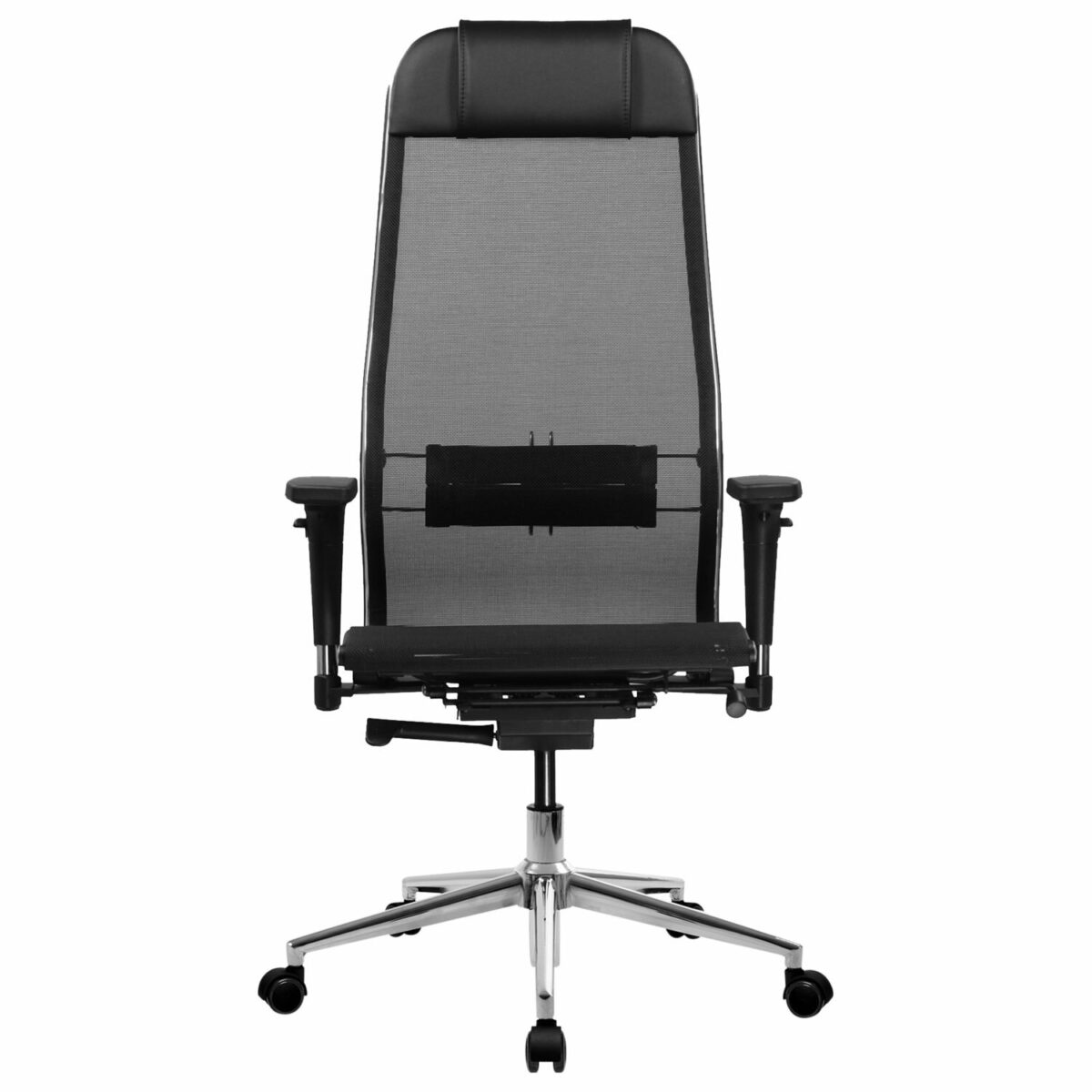 Кресло МЕТТА "ErgoLife" 10 B1-104D, хром, синхромеханизм, 2D-подлокотники, прочная сетка, черное — изображение 4