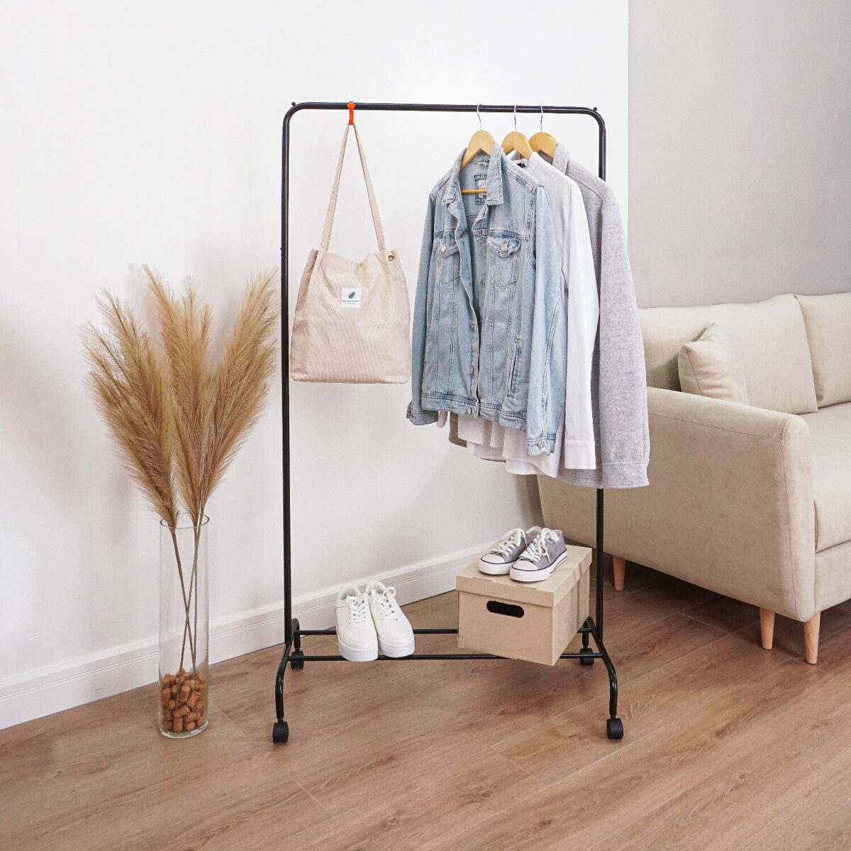 Вешалка для плечиков "Радуга-2", 1520х820х390 мм, передвижная, металл, черная, ВНП 299 Ч — изображение 6