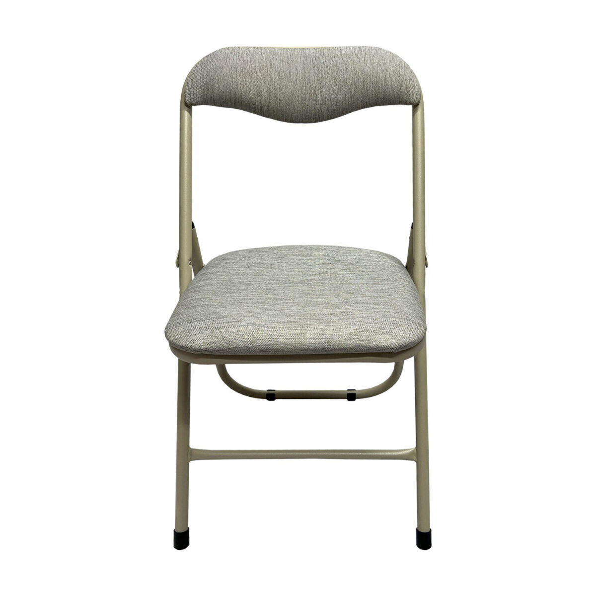 Стул складной для дома и офиса РС04, бежевый перламутровый каркас, рогожка бежевая — изображение 3