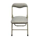 Стул складной для дома и офиса РС04, бежевый перламутровый каркас, рогожка бежевая — изображение 3