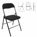 Стул складной BRABIX "Golf CF-007", чёрный каркас, чёрная ткань, гофрокороб, 533025 — изображение 3