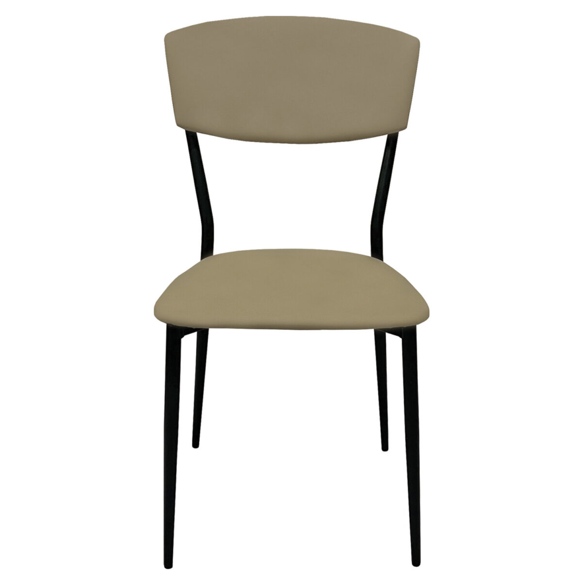 Стул для столовых, кафе, дома РС23, черный каркас, экокожа серо-бежевая — изображение 3