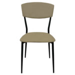 Стул для столовых, кафе, дома РС23, черный каркас, экокожа серо-бежевая — изображение 3