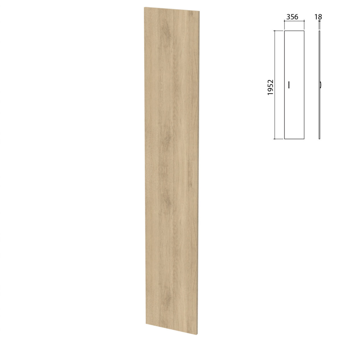 Дверь ЛДСП высокая "Приоритет" (356х18х1952 мм), БЕЗ ФУРНИТУРЫ, кронберг, К-938, К-938 кронберг — изображение 1