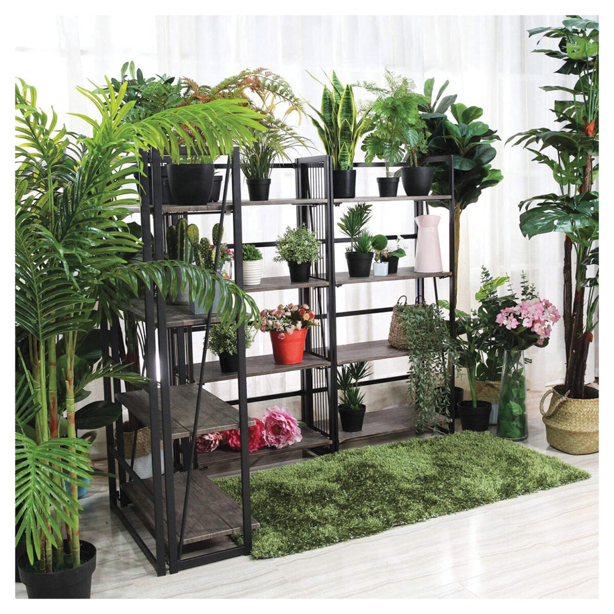 Стеллаж на металлокаркасе "BRABIX LOFT SH-001", 600х300х1250 мм, складной, цвет морёный дуб, 641228 — изображение 15